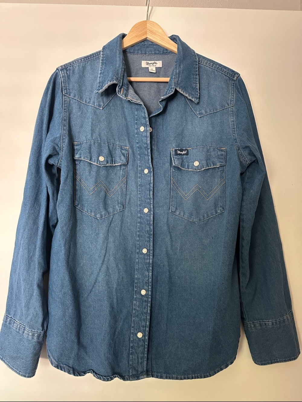 Wrangler Blue Denim Western Shirt